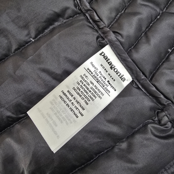 Patagonia Goose Down Puffer Vest Zip Up Black Women's Size Small Goosedown - Picture 6 of 7